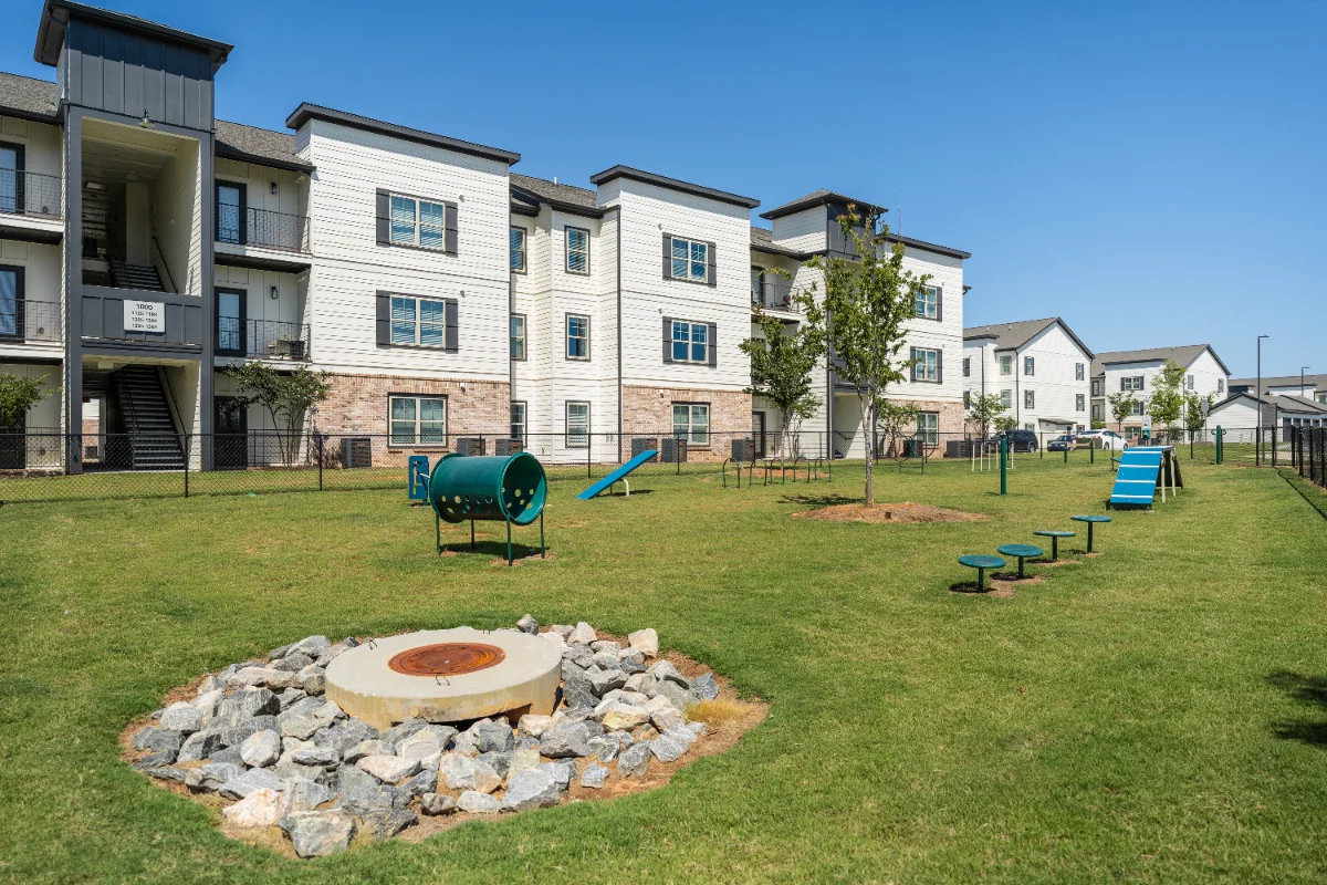 Leash-free bark park at a Pointe Grand community