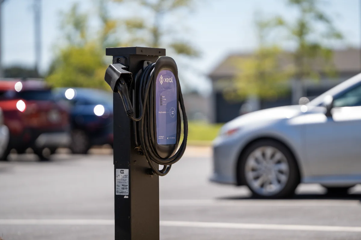EV charging stations at a Pointe Grand community