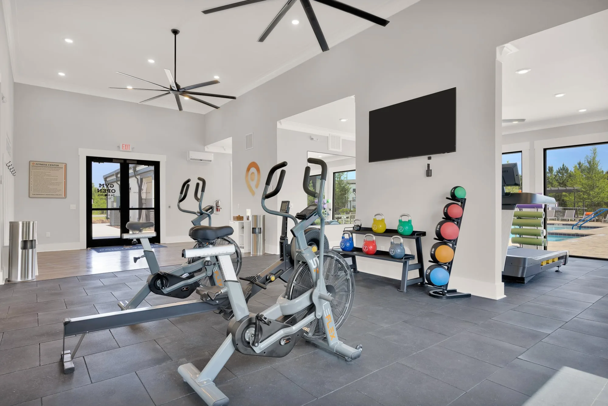Wellness and fitness center at a Pointe Grand community