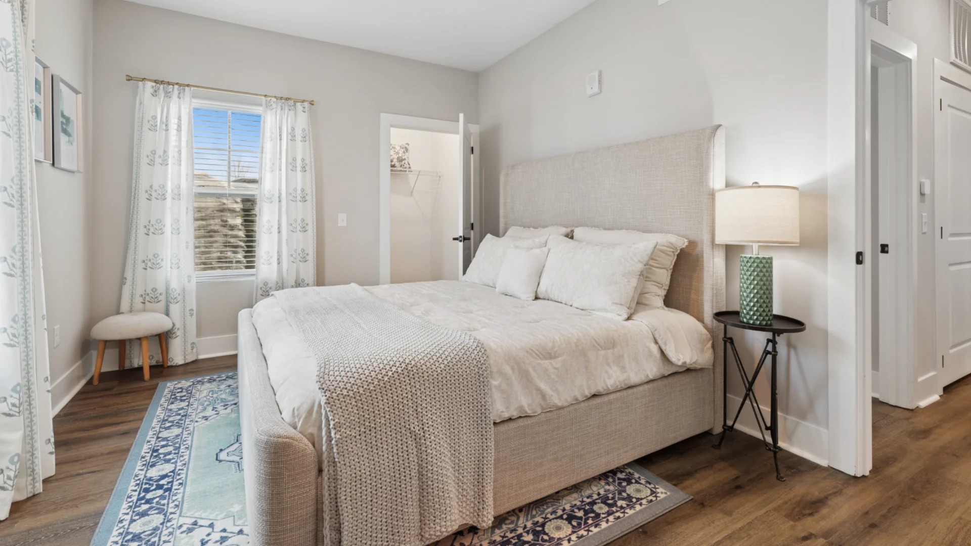 Bedroom in a Pointe Grand apartment home